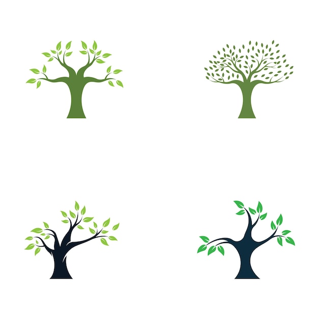 Diseño de logotipo de árbol vivo utilizando un concepto de plantilla de ilustración vectorial