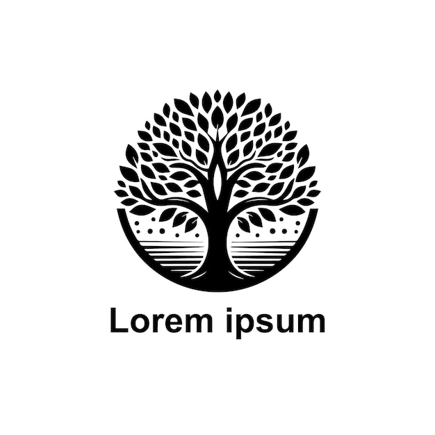 diseño del logotipo del árbol de yoga