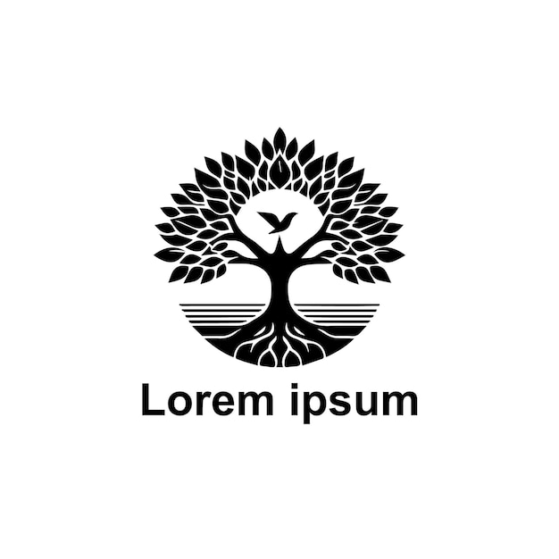 diseño del logotipo del árbol de yoga