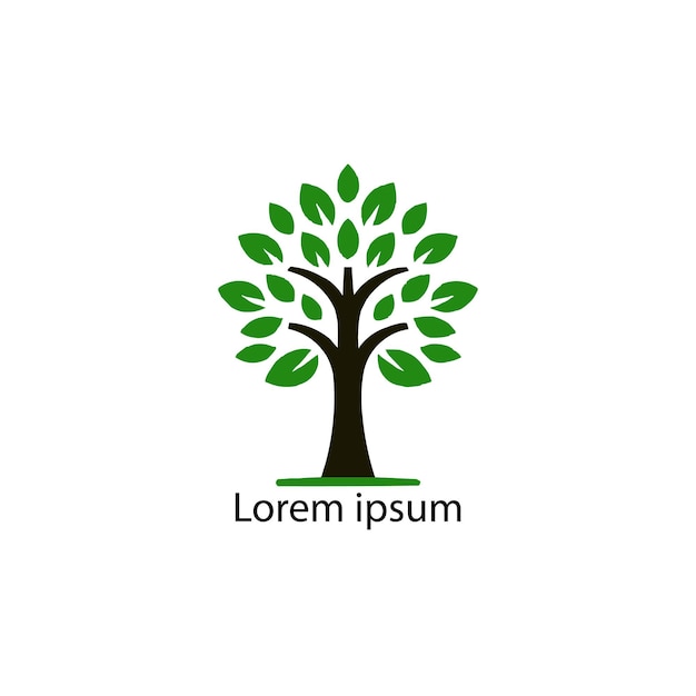 un diseño de logotipo de árbol de yoga