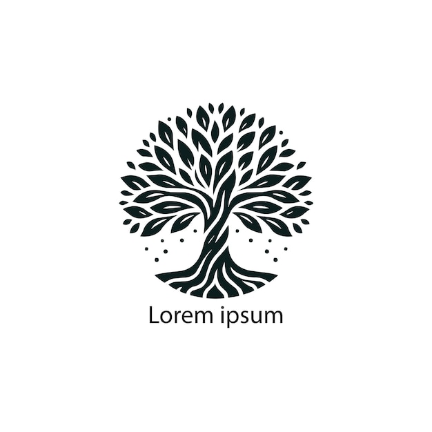 un diseño de logotipo de árbol de yoga