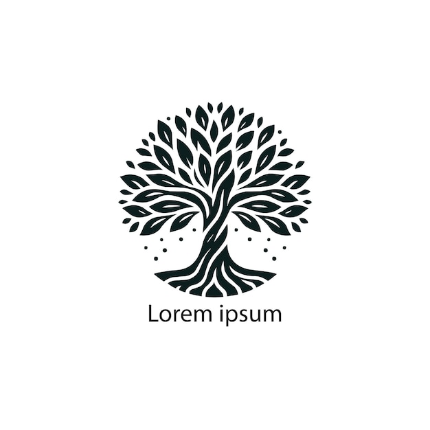 Vector un diseño de logotipo de árbol de yoga