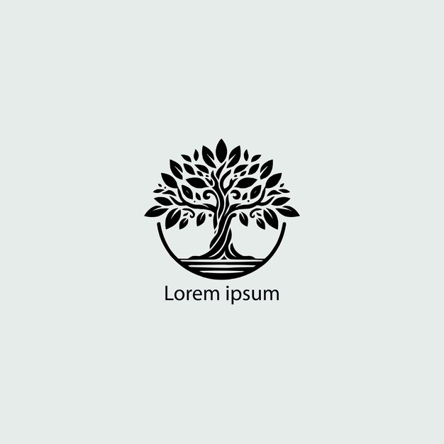 un diseño de logotipo de árbol de yoga