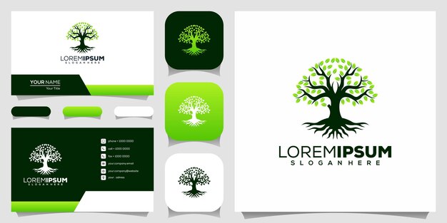 Vector diseño de logotipo de árbol