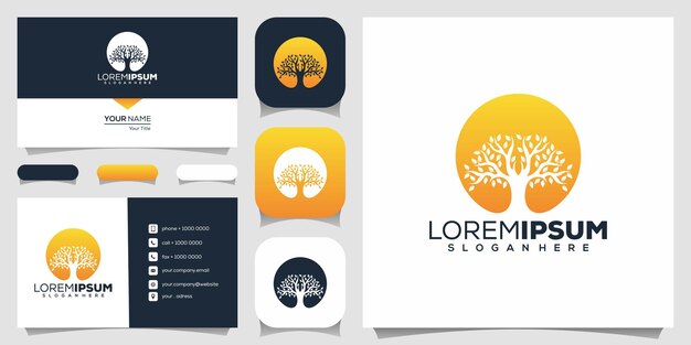 Vector diseño de logotipo de árbol