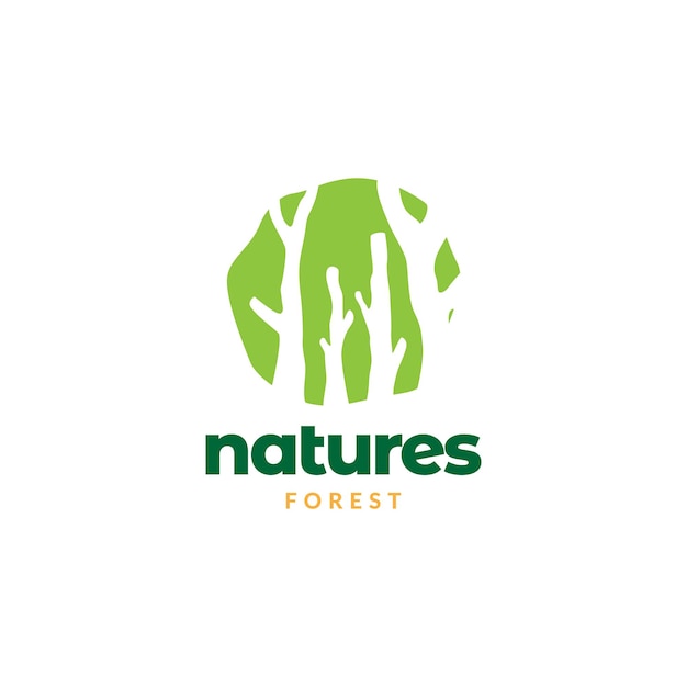 Vector diseño de logotipo de árboles bosque verde naturaleza