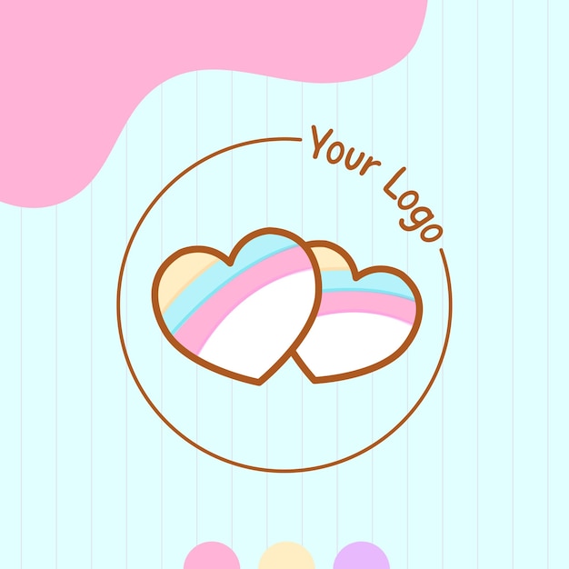 Diseño del logotipo arco iris de corazón Vector