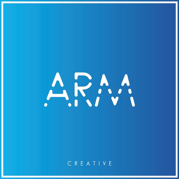 El diseño del logotipo de ARM Minimal Latter Logo Premium Vector Ilustración Monograma
