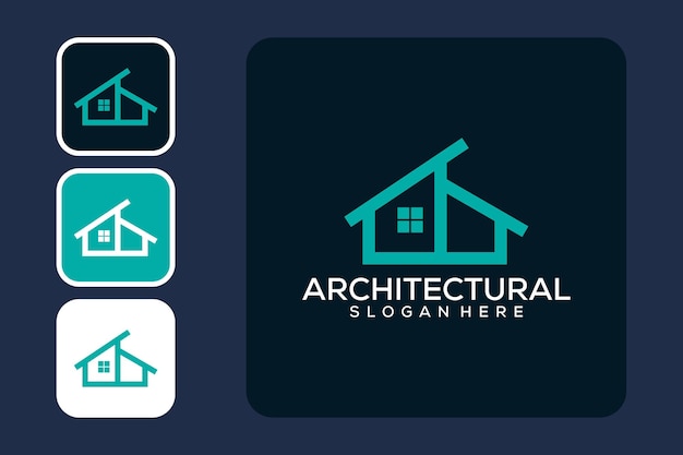 diseño de logotipo arquitectónico o construcción con diseño de logotipo de casa