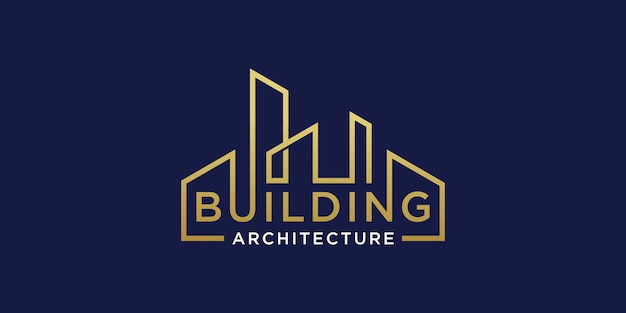 Diseño de logotipo de arquitectura de edificio de lujo.