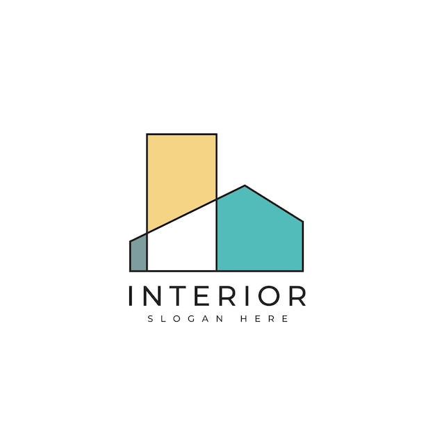 diseño de logotipo de arquitectura interior minimalista vector gráfico