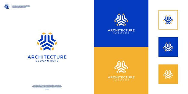 Diseño de logotipo de arquitectura moderna con logotipo de símbolo abstracto