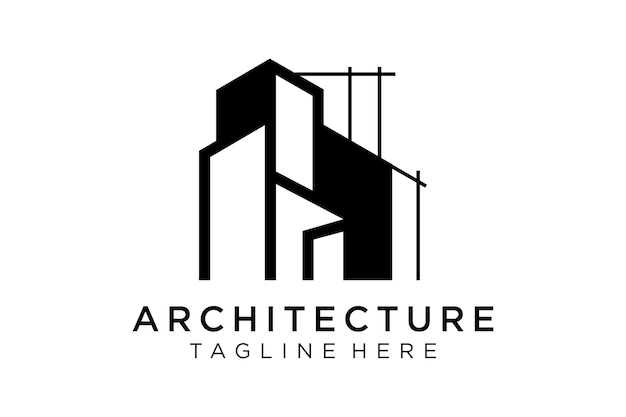Diseño de logotipo de arquitectura, plantilla de diseño de marca de empresa de construcción de vectores. Arquitecto y Constructor