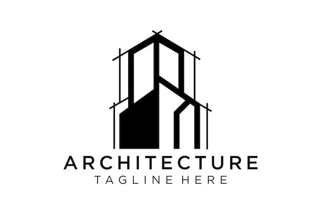 Diseño de logotipo de arquitectura, plantilla de diseño de marca de empresa de construcción de vectores. arquitecto y constructor