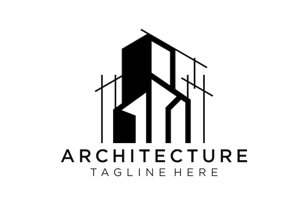 Diseño de logotipo de arquitectura, plantilla de diseño de marca de empresa de construcción de vectores. arquitecto y constructor