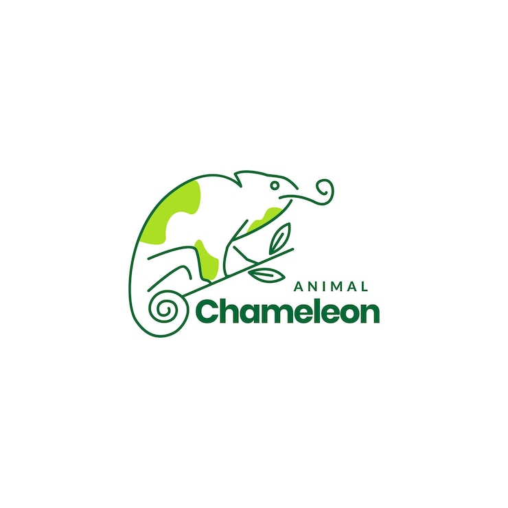 Vector diseño de logotipo de arte abstracto camaleón
