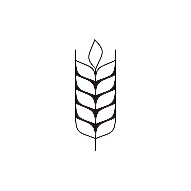 Diseño de logotipo de arte de línea de cebada de trigo