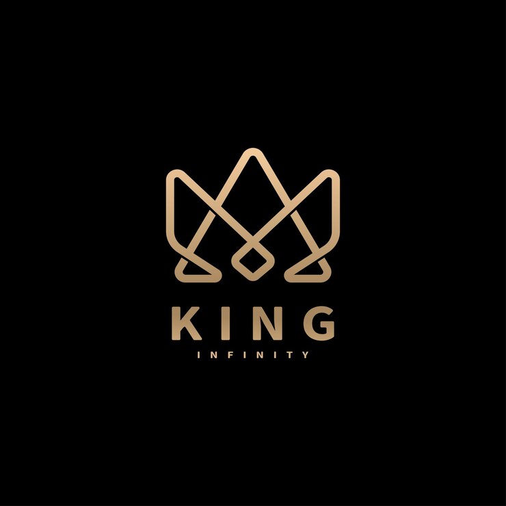 Diseño de logotipo de arte de línea de corona infinita