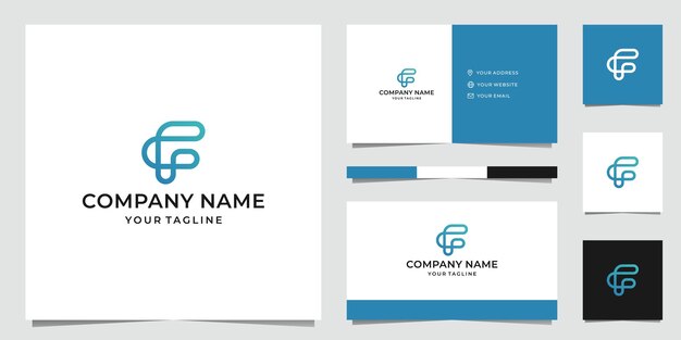 Diseño de logotipo de arte de línea de letra F abstracta