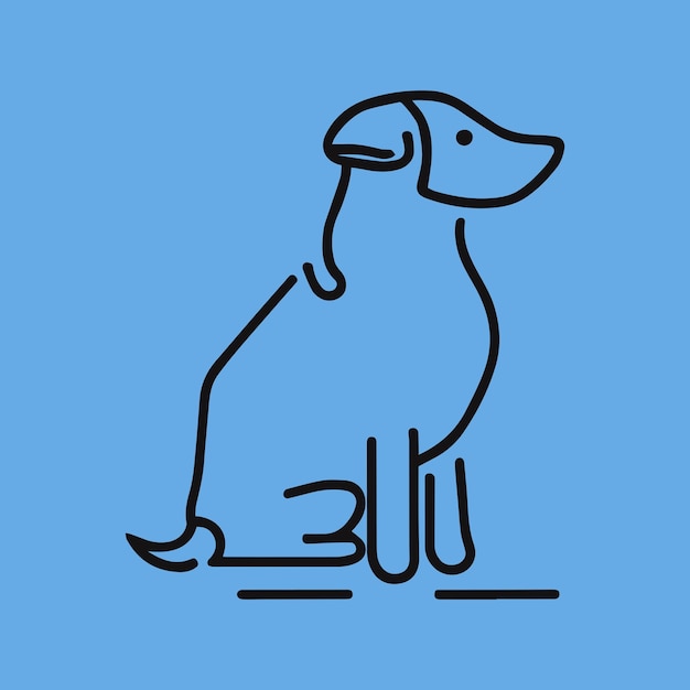 Vector diseño de logotipo de arte de línea mínima para perros.