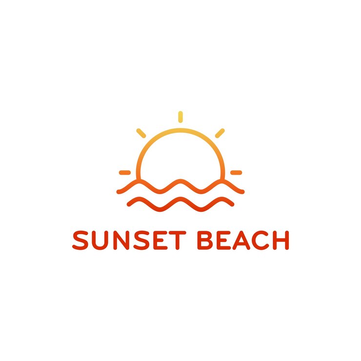 diseño de logotipo de arte de línea minimalista al atardecer