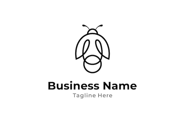 Diseño de logotipo de arte de línea minimalista de animales luciérnaga
