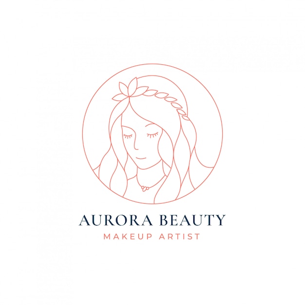 Diseño de logotipo de arte de línea de mujeres de belleza