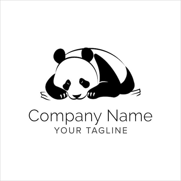 Diseño de logotipo de arte de línea de panda Vector de ilustración de logotipo de animal minimalista moderno simple