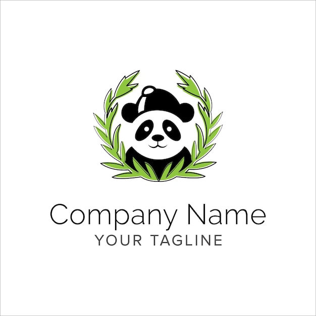 Diseño de logotipo de arte de línea de panda Vector de ilustración de logotipo de animal minimalista moderno simple