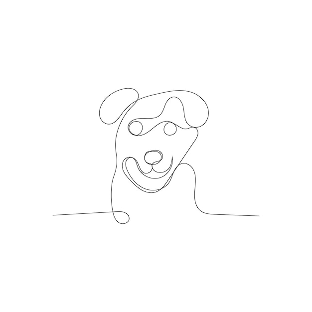 diseño de logotipo de arte de una línea de perro