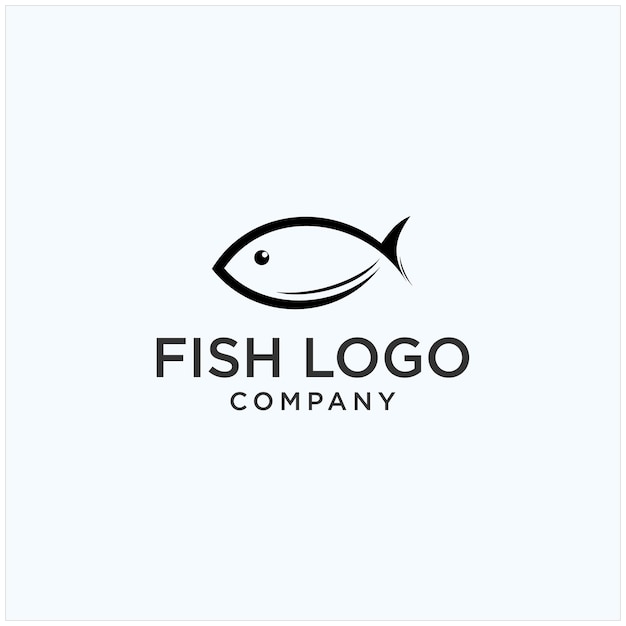 Diseño de logotipo de arte de línea de pescado