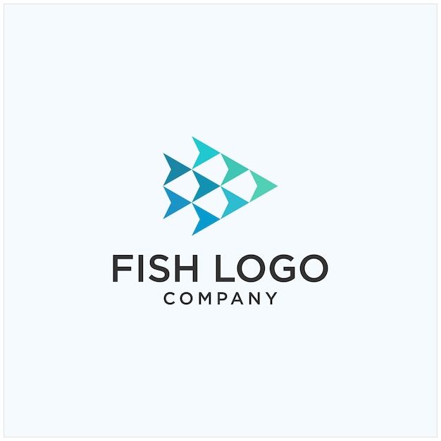 Diseño de logotipo de arte de línea de pescado