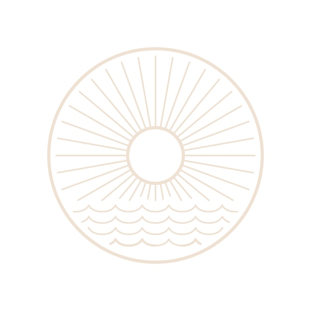 Diseño de logotipo de arte de línea solar