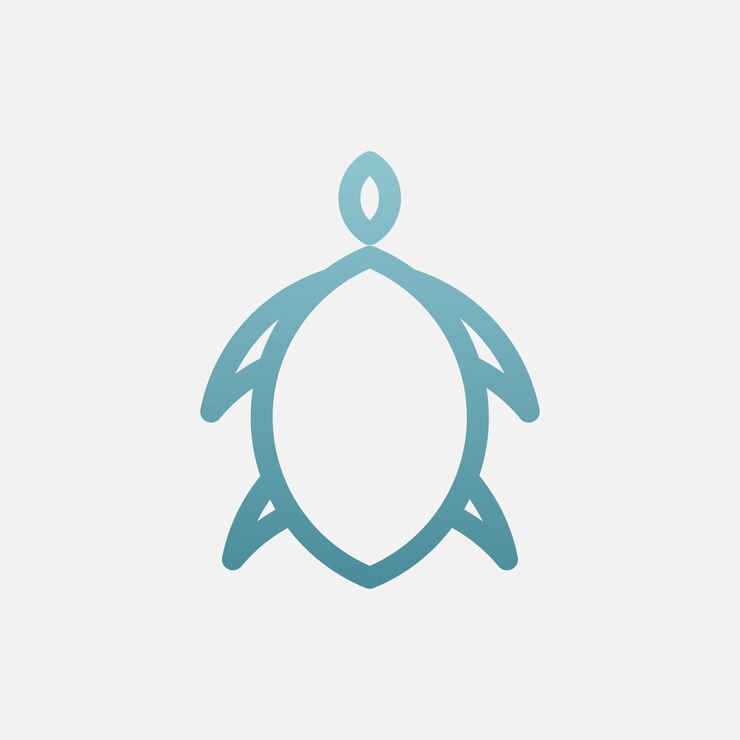 Vector diseño de logotipo de arte de línea de turle