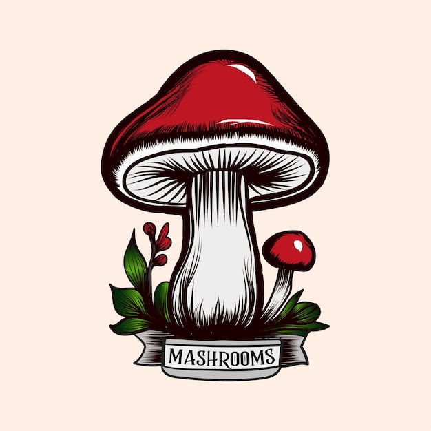 Diseño de logotipo de arte vectorial de estilo retro vintage dibujado a mano
