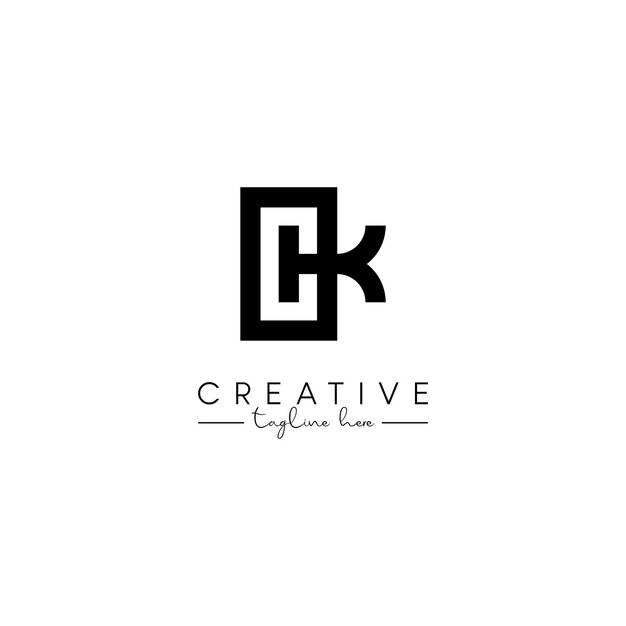 Diseño de logotipo artístico elegante basado en la letra inicial CK KC