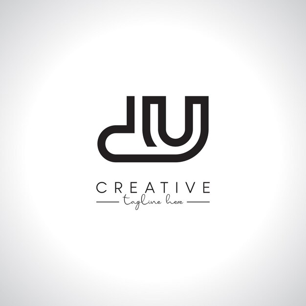Diseño de logotipo artístico elegante basado en la letra inicial DU UD.