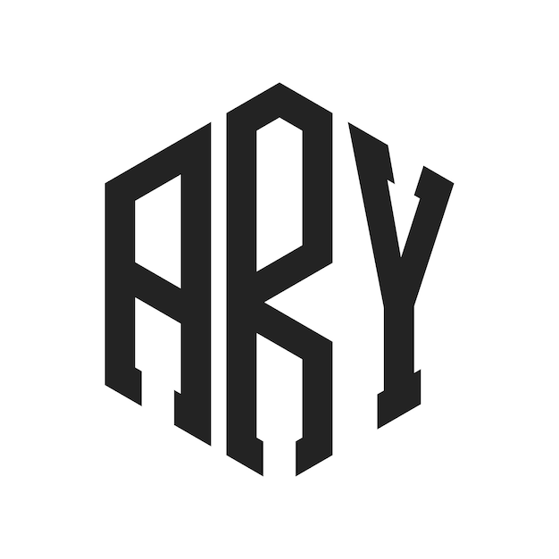 Diseño del logotipo ARY Letra inicial ARY Monograma Logotipo con forma de hexágono
