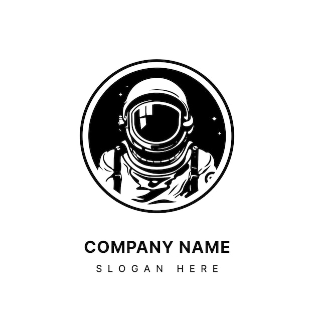 Diseño del logotipo del astronauta Ilustración dibujada a mano