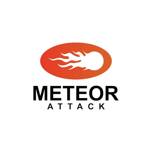 Diseño del logotipo del ataque de meteoritos voladores