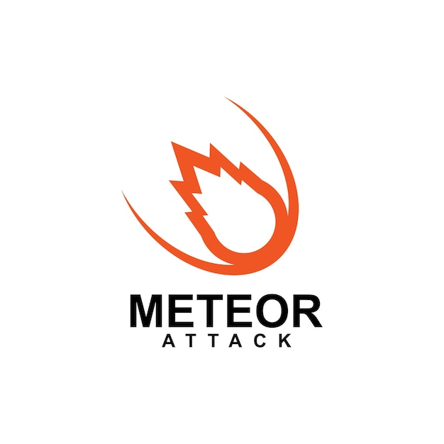 Diseño del logotipo del ataque de meteoritos voladores