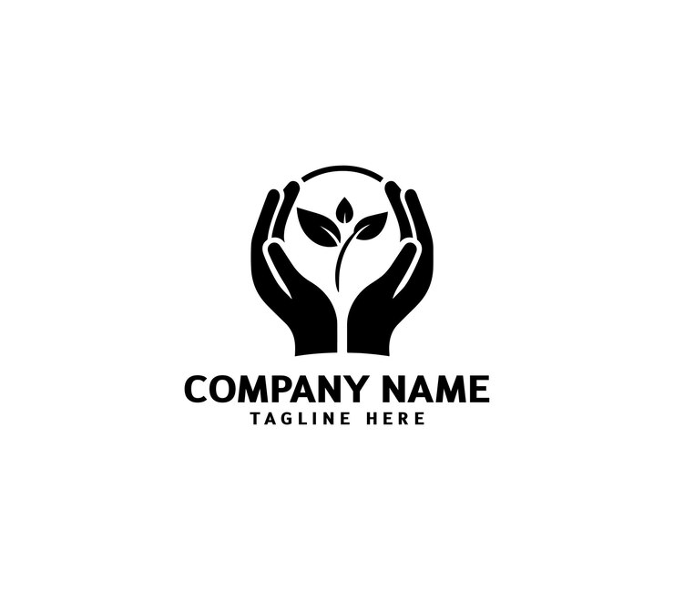 Diseño del logotipo de la atención médica familiar vectorial plantilla de diseño del logotipo del cuidado de las manos Dos manos palmas hacia arriba