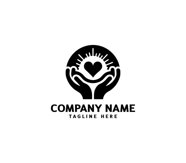 Diseño del logotipo de la atención médica familiar vectorial plantilla de diseño del logotipo del cuidado de las manos Dos manos palmas hacia arriba