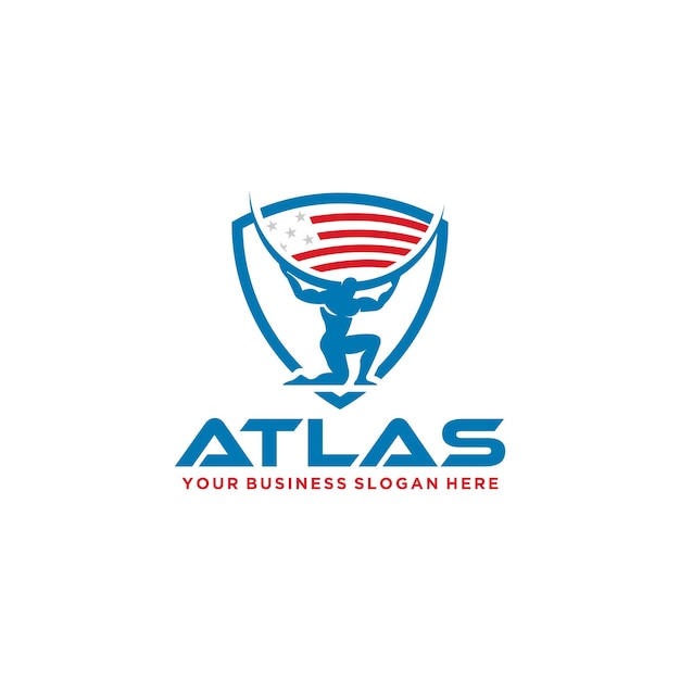 diseño del logotipo del atlas con el mundo