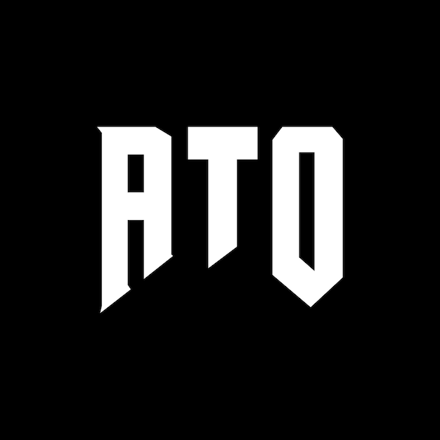 Diseño de logotipo de ATO para empresas tecnológicas ATO diseño de logotipo combinación de colores blanco y negro ATO logotipo ATO vector ATO diseño ATO icono ATO alfabeto ATO tipografía