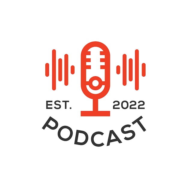 Diseño de logotipo de audio de podcast
