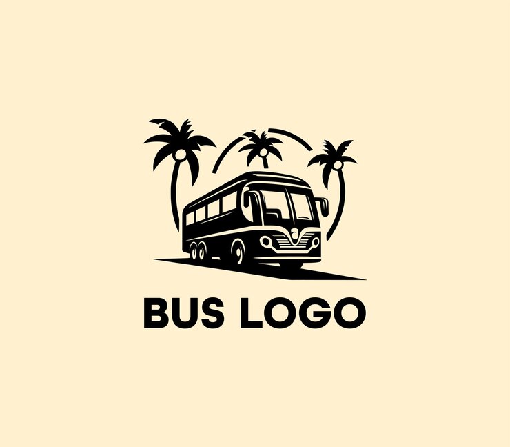Diseño del logotipo del autobús plantilla de autobús de viaje Servicio de transporte público de transporte turístico Abstracto del logotipio del autobús