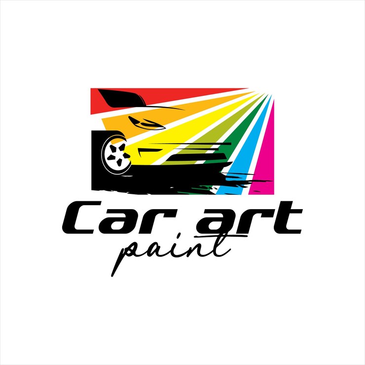 Vector diseño de logotipo automotriz colorido para plantilla de pintura automática