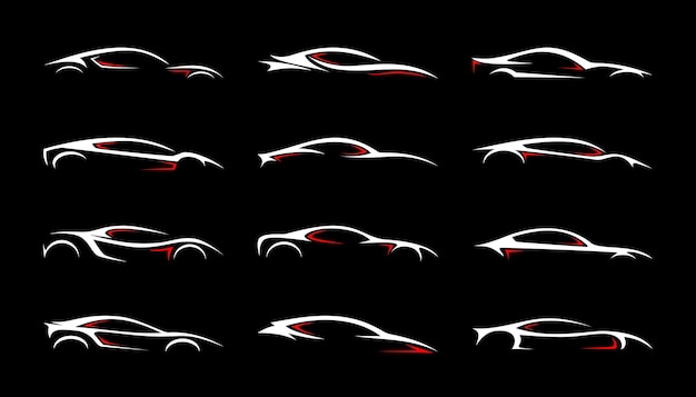 diseño de logotipo automotriz de forma de línea vectorial
