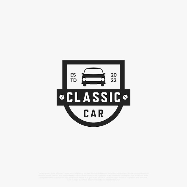 Diseño de logotipo de automóvil clásico Logotipo de mecánico de automóvil antiguo Logotipo de mecánico de la vieja escuela